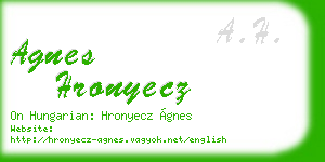 agnes hronyecz business card